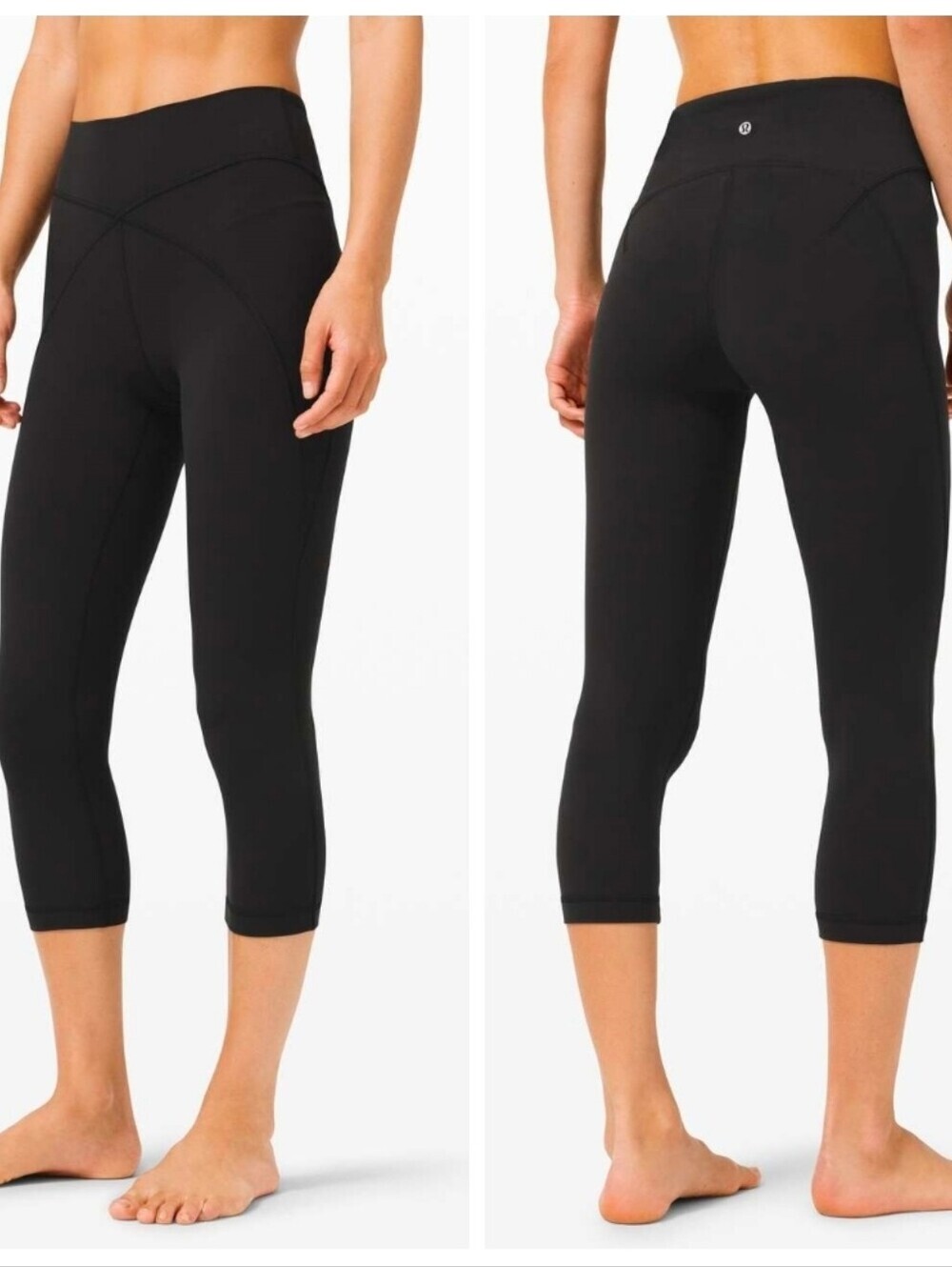 Lululemon Get Centred High Rise Crop 21" Womens 8 Black Leggings Athletic - Picture 1 of 9